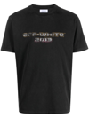 Off-white Graphic Crew Neck T-shirt With Ribbed Collar In Black