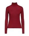 Aragona Woman Turtleneck Red Size 8 Merino Wool