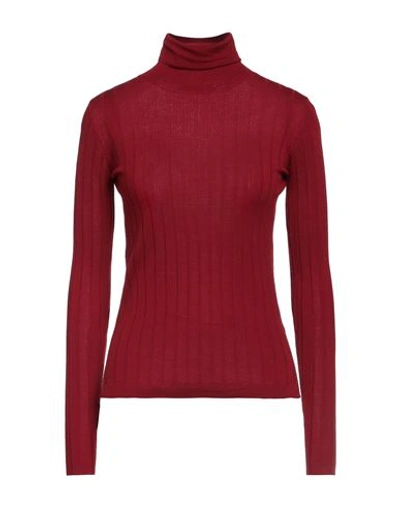 Aragona Woman Turtleneck Red Size 8 Merino Wool