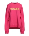 Dsquared2 Woman Sweatshirt Fuchsia Size Xl Cotton In Pink