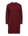 Aspesi Woman Mini Dress Burgundy Size 12 Viscose, Virgin Wool, Elastane In Red