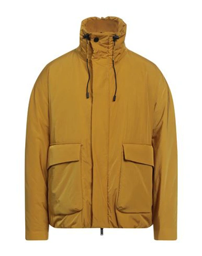 Hevo Hevò Man Jacket Mustard Size 42 Nylon In Yellow