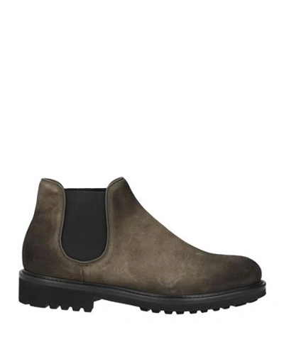 Doucal's Man Ankle Boots Dark Green Size 7 Soft Leather In Green
