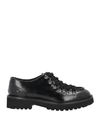 DOUCAL'S DOUCAL'S WOMAN LACE-UP SHOES BLACK SIZE 9 SOFT LEATHER