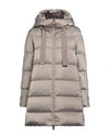 Herno Woman Down Jacket Dove Grey Size 4 Polyester, Cotton
