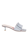 Roger Vivier Woman Sandals Sky Blue Size 11 Soft Leather