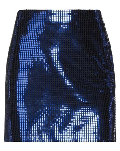 Actualee Woman Mini Skirt Blue Size 6 Nylon, Metal, Elastane