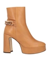 Bruno Premi Woman Ankle Boots Sand Size 9 Soft Leather In Beige