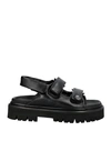 Dsquared2 Woman Sandals Black Size 10 Soft Leather