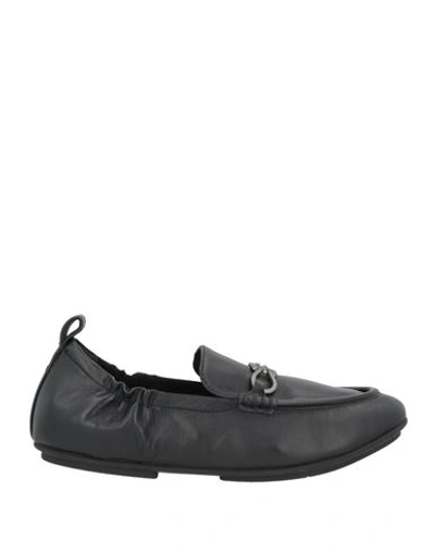 Fitflop Woman Loafers Black Size 8.5 Soft Leather