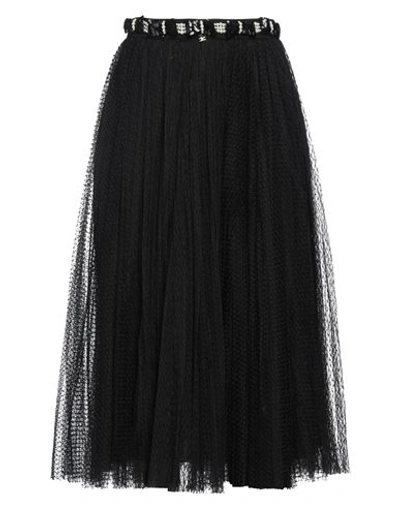 Elisabetta Franchi Woman Midi Skirt Black Size 2 Polyamide, Polyester, Plastic, Glass