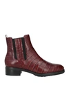 Wonders Woman Ankle Boots Burgundy Size 10 Soft Leather In Red