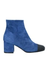 Via Roma 15 Woman Ankle Boots Bright Blue Size 10 Soft Leather