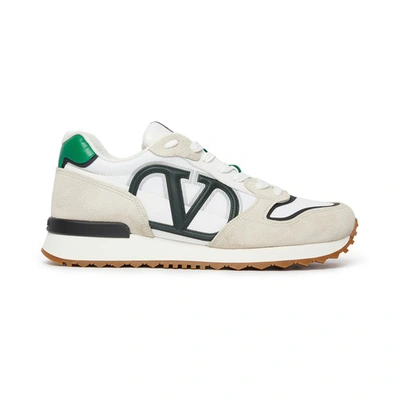 Valentino Garavani Suede Vlogo Pace Sneakers In White