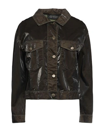 Mr & Mrs Italy Woman Jacket Dark Green Size S Polyurethane, Cotton In Green