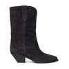 Isabel Marant Black Dahope Leather Boots In Faded_black