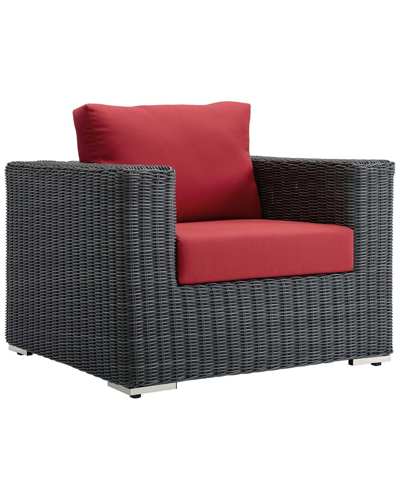 Modway Summon Outdoor Patio Fabric Sunbrella Armchair In Beige