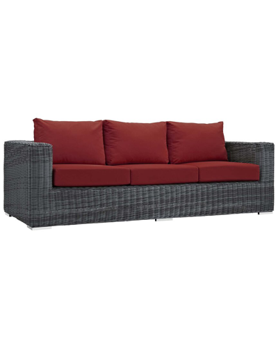 Modway Summon Outdoor Patio Sunbrella Sofa In Beige