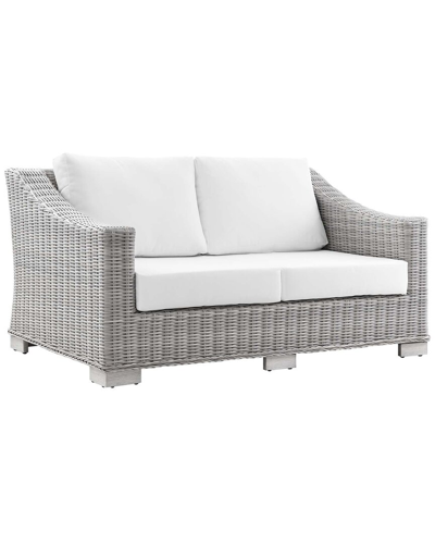 Modway Conway Outdoor Patio Rattan Loveseat In Gray