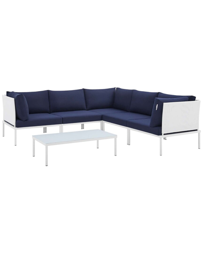 Modway Harmony 6-piece Sunbrella Outdoor Patio Sectional Sofa Set In White