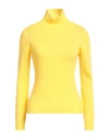 Aragona Woman Turtleneck Yellow Size 8 Wool, Cashmere