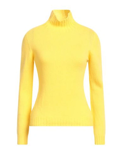 Aragona Woman Turtleneck Yellow Size 6 Wool, Cashmere