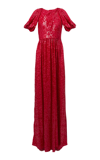 ERDEM SHOULDER DRAPED SEQUINED GOWN