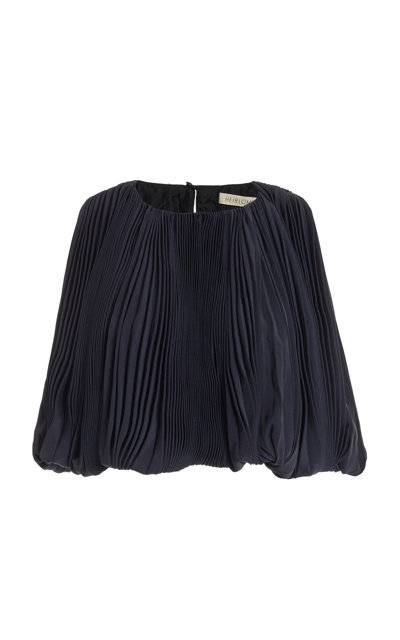 Heirlome Beatrice Pleated Top In Navy