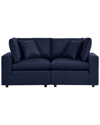 Modway Commix Overstuffed Outdoor Patio Loveseat In Blue