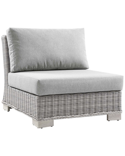 Modway Conway Sunbrella® Outdoor Patio Wicker Rattan Armless Chair In Grey