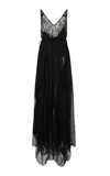 Heirlome Josephine Lace-detailed Silk Dress In Black