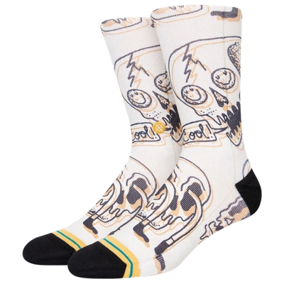 Stance Talkin Heads Crew Socks In White/black