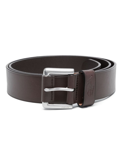 Polo Ralph Lauren Buckled Leather Belt In Braun