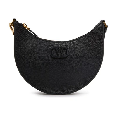 Valentino Garavani Vlogo Signature Mini Hobo Bag In Nero
