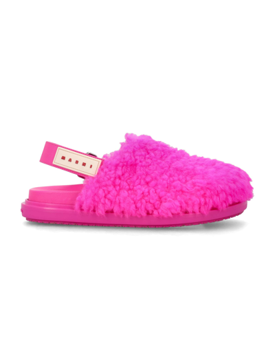 Marni Pink Sabot Strap Loafers