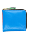 Comme Des Garçons Super Fluo Small Zip Coin Wallet In Blue Orange