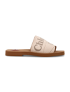 Chloé 10mm Woody Canvas Flats In Blushy Beige