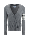 Thom Browne Cardigan In Light Grey