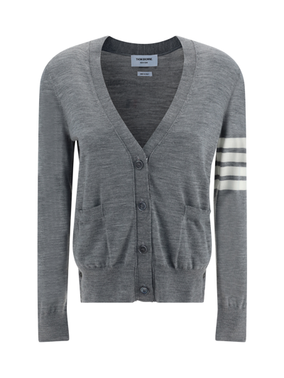 Thom Browne Cardigan In Light Grey