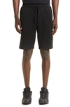 Stone Island Cotton Fleece Cargo Sweat Shorts In Black