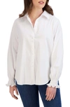 Foxcroft Olivia Ruffle Cuff Blouse In White