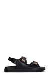 Givenchy Women Leather Sandals With 4g Metal Details In Black