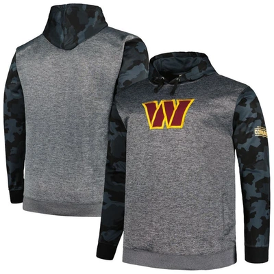 Fanatics Branded Heather Charcoal Washington Commanders Big & Tall Camo Pullover Hoodie