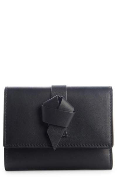 Acne Studios Knot-detail Leather Wallet In Black