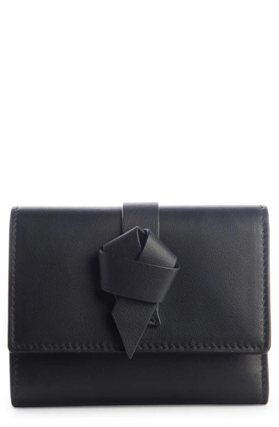 Acne Studios Knot-detail Leather Wallet In 900 Black