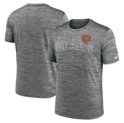 Nike Anthracite Chicago Bears Velocity Arch Performance T-shirt In Black
