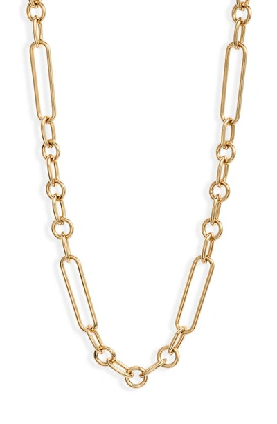 Jane Basch Designs Mixed Link Chain Necklace In Gold