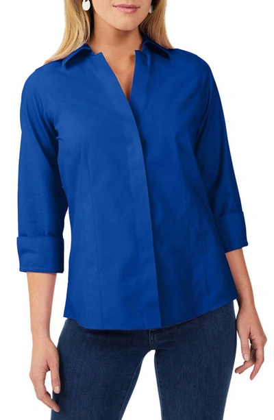 Foxcroft Taylor Fitted Non-iron Shirt In Royal Blue