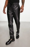 ASOS DESIGN RELAXED FIT LACE-UP FAUX LEATHER TROUSERS
