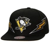 Mitchell & Ness Men's  Black Pittsburgh Penguins Double Trouble Lightning Snapback Hat In Black